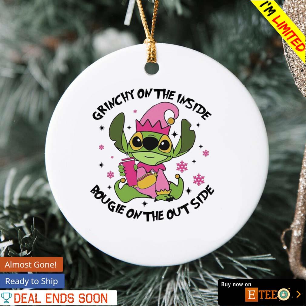 Elf Stitch Grinchy on the inside bougie on the out side Christmas ornament,  hoodie, sweater, long sleeve and tank top