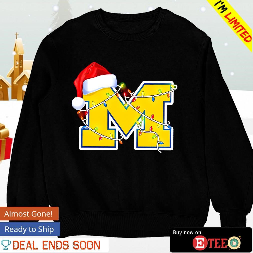 Michigan Wolverines Christmas lights hat sweater, hoodie, sweater, long ...