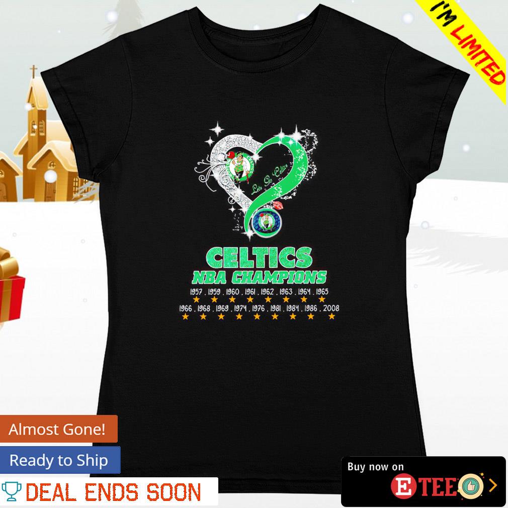 Boston Celtics NBA champions diamond heart s ladies-tee