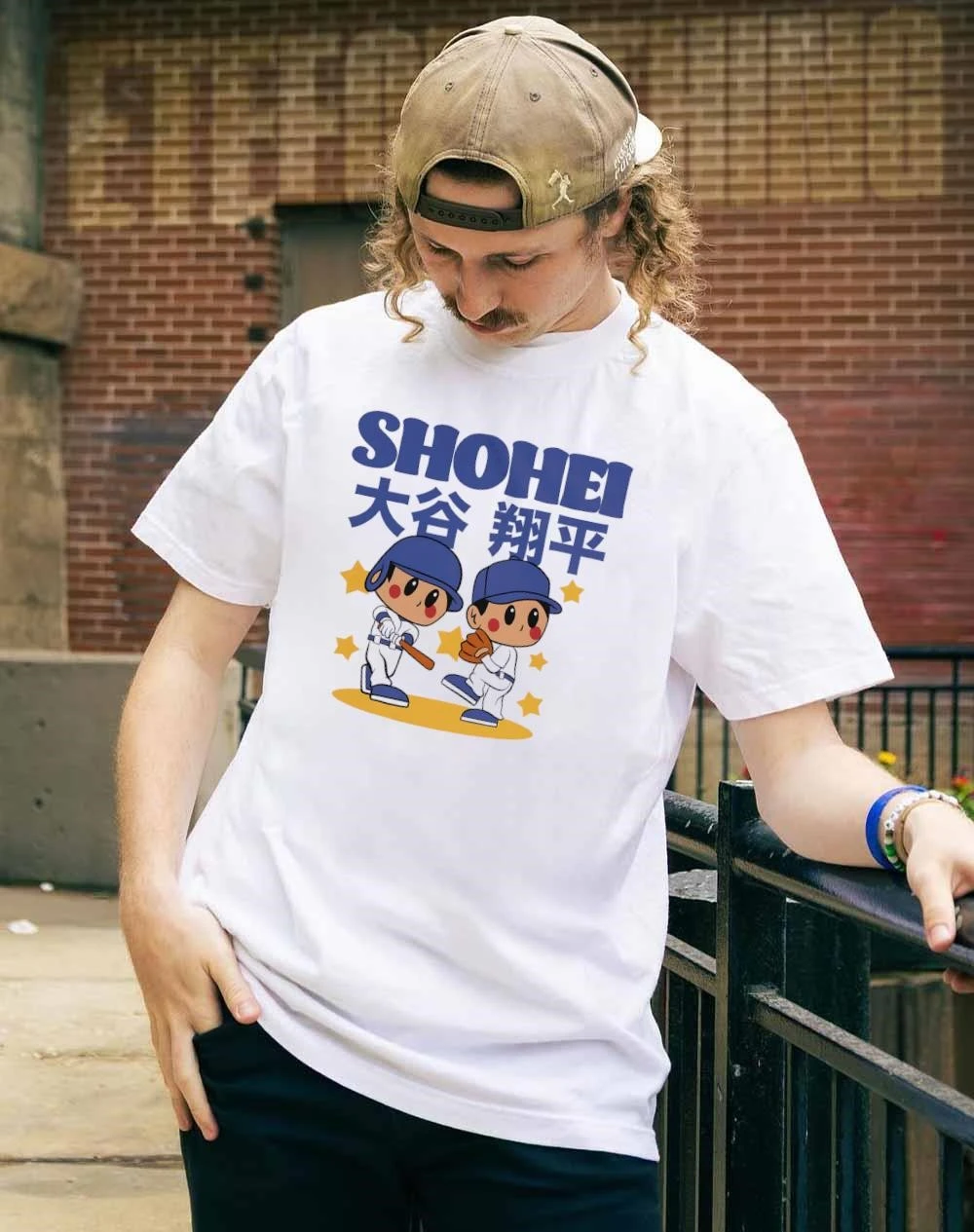 MR CARTOON DODGERS SHOHEI OHTANI TEE 青 Shohei Ohtani - LA Dodgers x MC Blue T-Shirt – Toons Mart