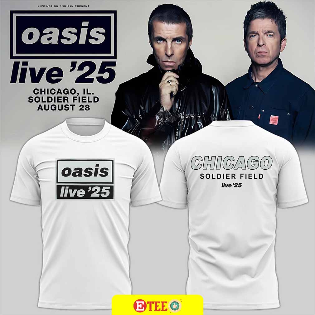 Oasis Live '25 Tour Soldier Field double-sided t-shirt